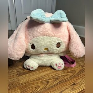 Plush Bunny Backpack - Pink and Blue